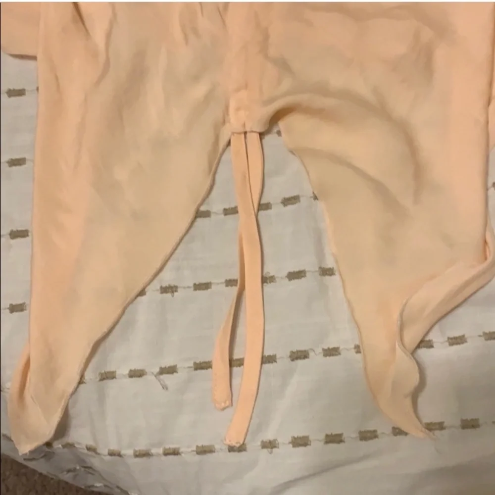 Free People Peach Tie-Front Racerback Tank